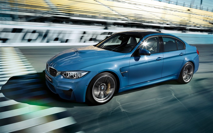 2015 BMW M3セダンF80青い車 壁紙 ピクチャー