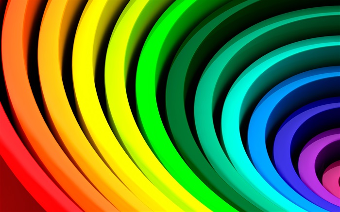 抽象円、虹色 壁紙 ピクチャー