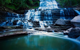 アルビオンの滝、ハミルトン、オンタリオ州、カナダ、滝、湖 HDの壁紙