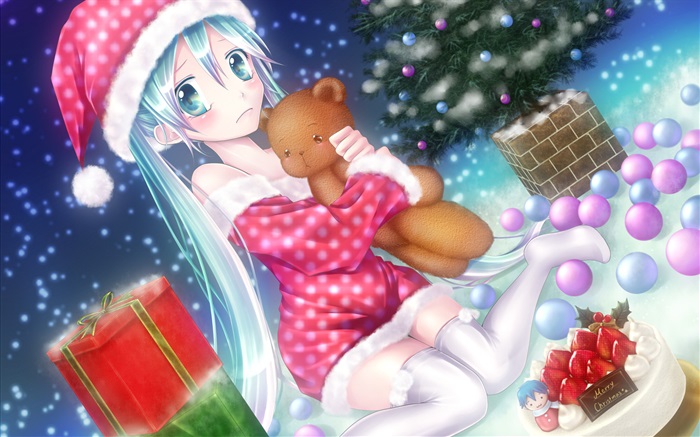 クリスマスのアニメの女の子 壁紙 ピクチャー