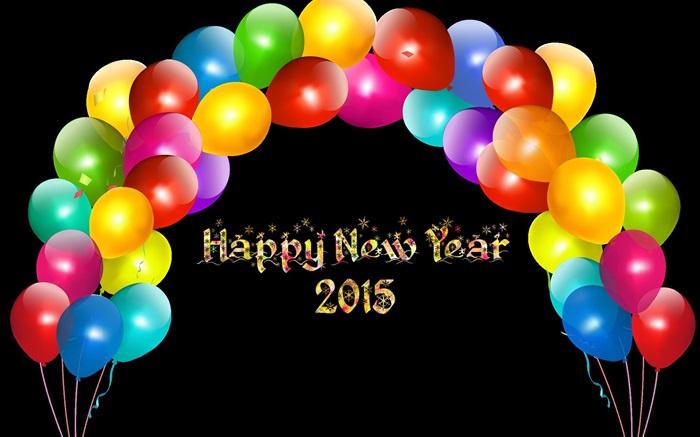 カラフルな風船、2015年新年あけましておめでとうございます 壁紙 ピクチャー