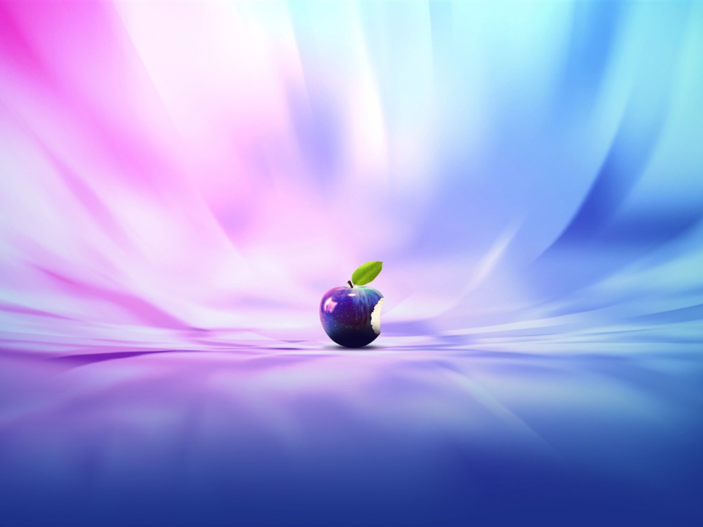 カラフルなステージ、Appleロゴ 1024x768 壁紙 背景画像