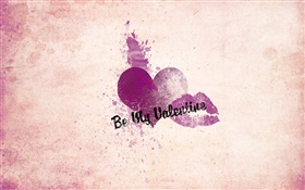 私のバレンタイン、紫の愛の心 HDの壁紙