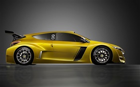 ルノー黄色のスポーツ車の側面図