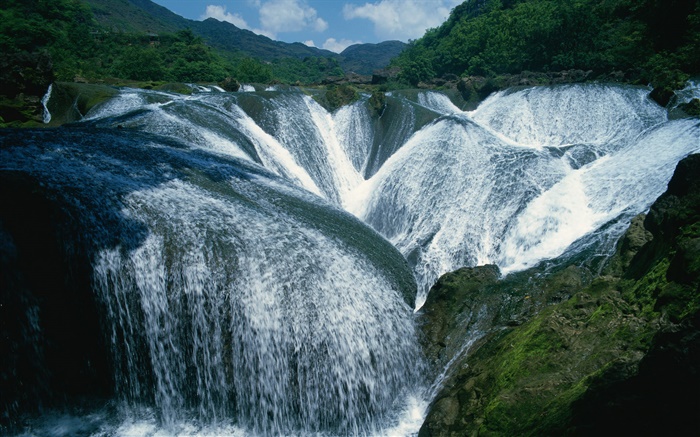 壮大な滝、中国の風景 壁紙 ピクチャー