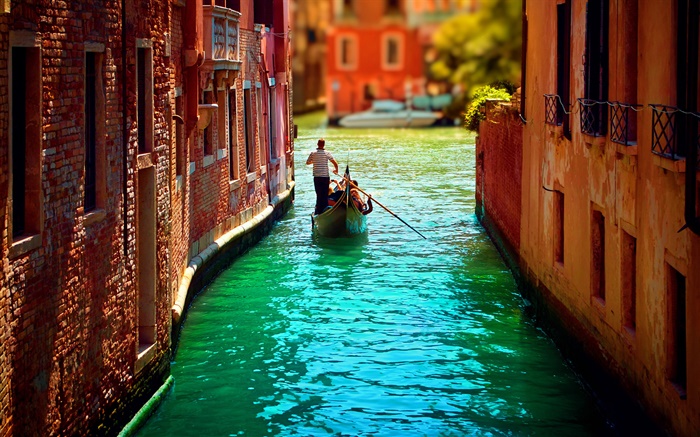 ヴェネツィア、観光、川、ボート 壁紙 ピクチャー