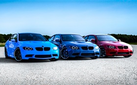 BMW赤、青車 HDの壁紙