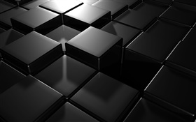 黒色3D立方体 HDの壁紙