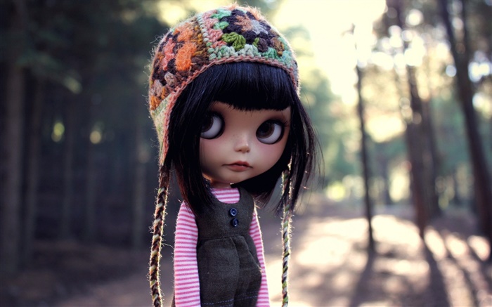 黒髪のおもちゃの女の子、人形 壁紙 ピクチャー
