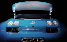 ブガッティヴェイロン16.4ブルースーパーカーのリアビュー HDの壁紙