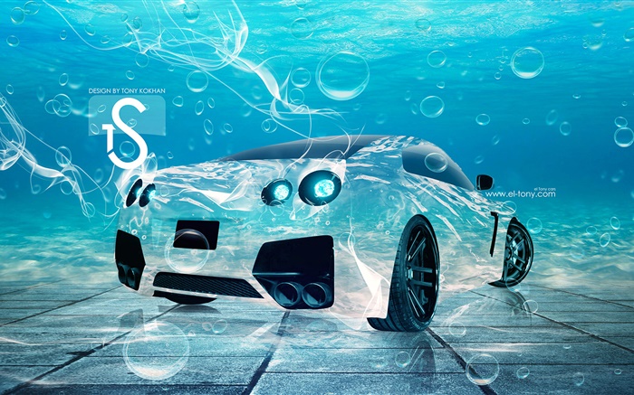 水中の車、創造的なデザイン 壁紙 ピクチャー