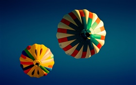 カラフルなホット気球、青空 HDの壁紙