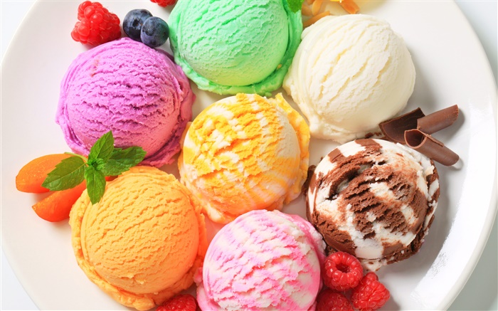 カラフルなアイスクリーム、デザート 壁紙 ピクチャー