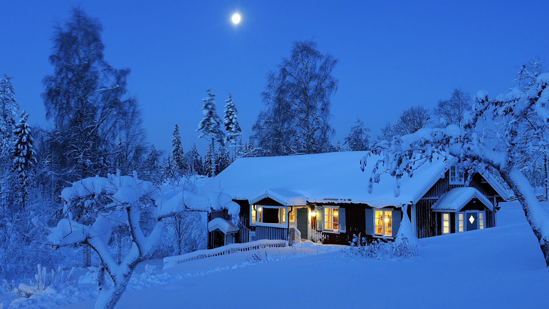 カントリーハウス 夜 冬 雪 月 ダーラナ スウェーデン デスクトップの壁紙 19x1080 壁紙をダウンロード Ja Hdwall365 Com