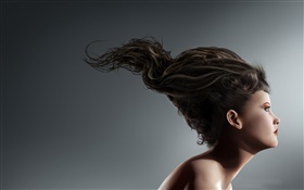 クリエイティブ写真、女の子異なるヘアスタイル HDの壁紙