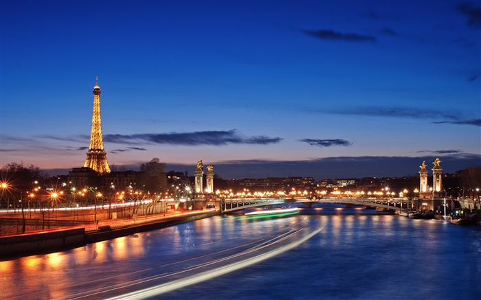 フランス、パリ、都市の夜、ライト、美しい風景 壁紙 ピクチャー