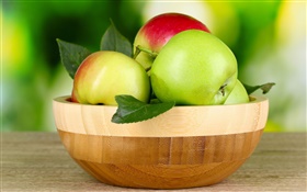 新鮮な果物、緑と赤りんご HDの壁紙