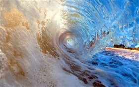ハワイ、波、水トンネル