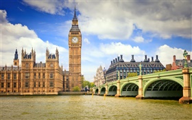 ロンドン、イングランド、市、橋、川、ビッグ・ベン HDの壁紙