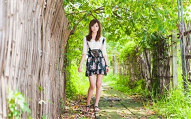 パス、木、純粋な女の子、台湾 HDの壁紙
