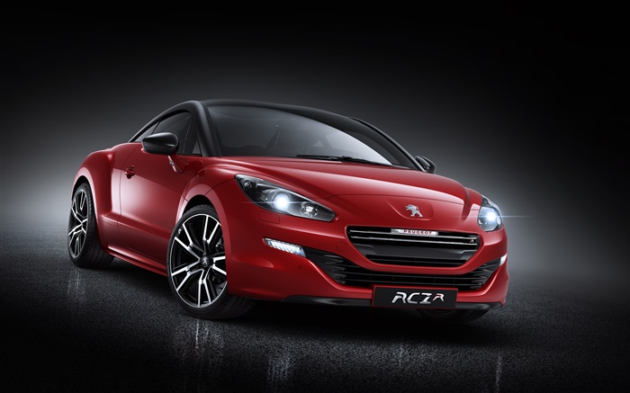 プジョーRCZ R赤い車フロントビュー 壁紙 ピクチャー