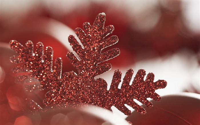 レッドクリスマスの雪の結晶飾り 壁紙 ピクチャー