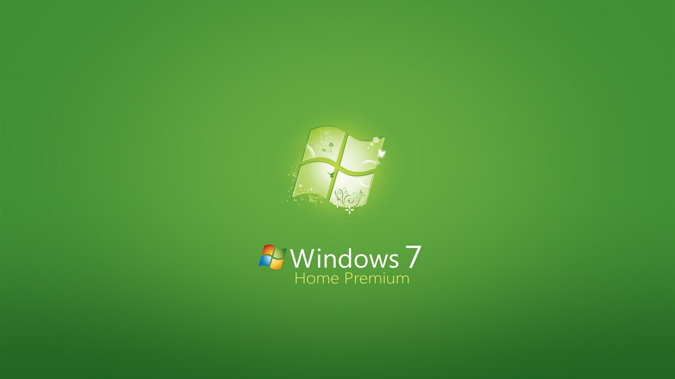 Windows 7のホームプレミアム 緑の背景 デスクトップの壁紙 1366x768 壁紙をダウンロード Ja Hdwall365 Com