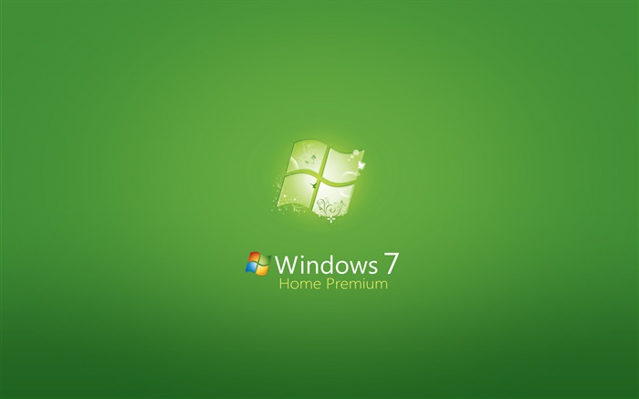 Windows 7のホームプレミアム、緑の背景 壁紙 ピクチャー