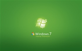 Windows 7のホームプレミアム、緑の背景 HDの壁紙
