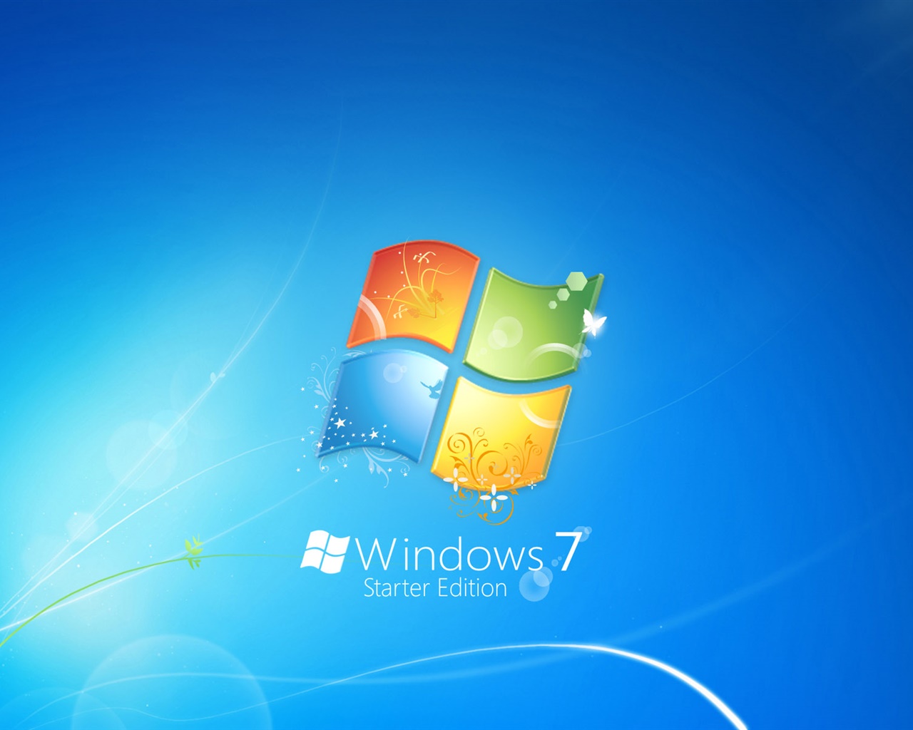 Windows 7のstarter Editionを 青の背景 デスクトップの壁紙 1280x1024 壁紙をダウンロード Ja Hdwall365 Com