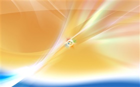 Windowsロゴ、抽象的な背景、オレンジ、青 HDの壁紙