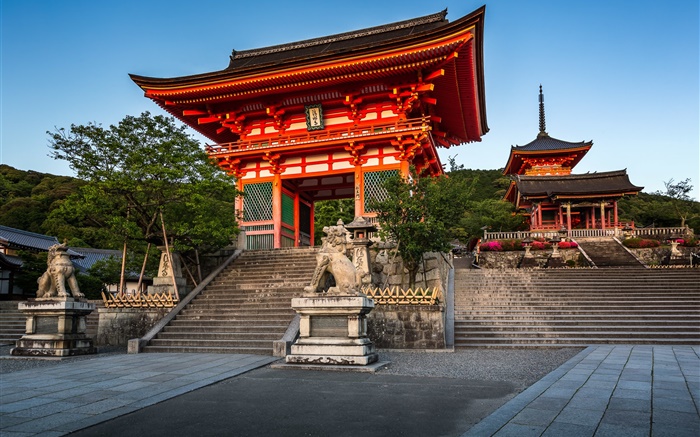 仁王門ゲート、清水寺、京都、日本 壁紙 ピクチャー