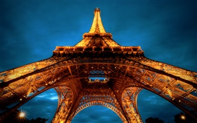 エッフェル塔、夜、パリ HDの壁紙