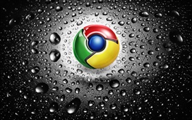 Google Chromeのロゴ、水滴 HDの壁紙