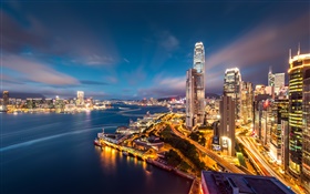 美しい街の夜、香港 HDの壁紙