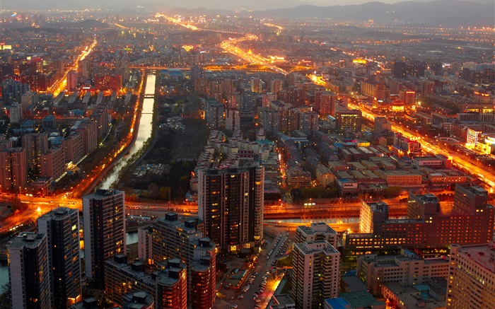 北京、中国、真夜中、建物、ライト 壁紙 ピクチャー