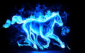 ブルー抽象的な馬 HDの壁紙