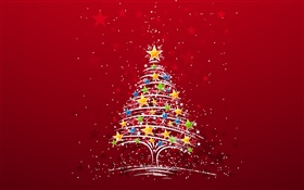クリスマスをテーマに、カラフルな星の木、創造的な写真 HDの壁紙