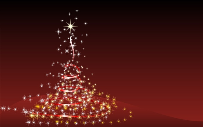 クリスマスをテーマに、創造的なデザイン、木、星、赤スタイル 壁紙 ピクチャー