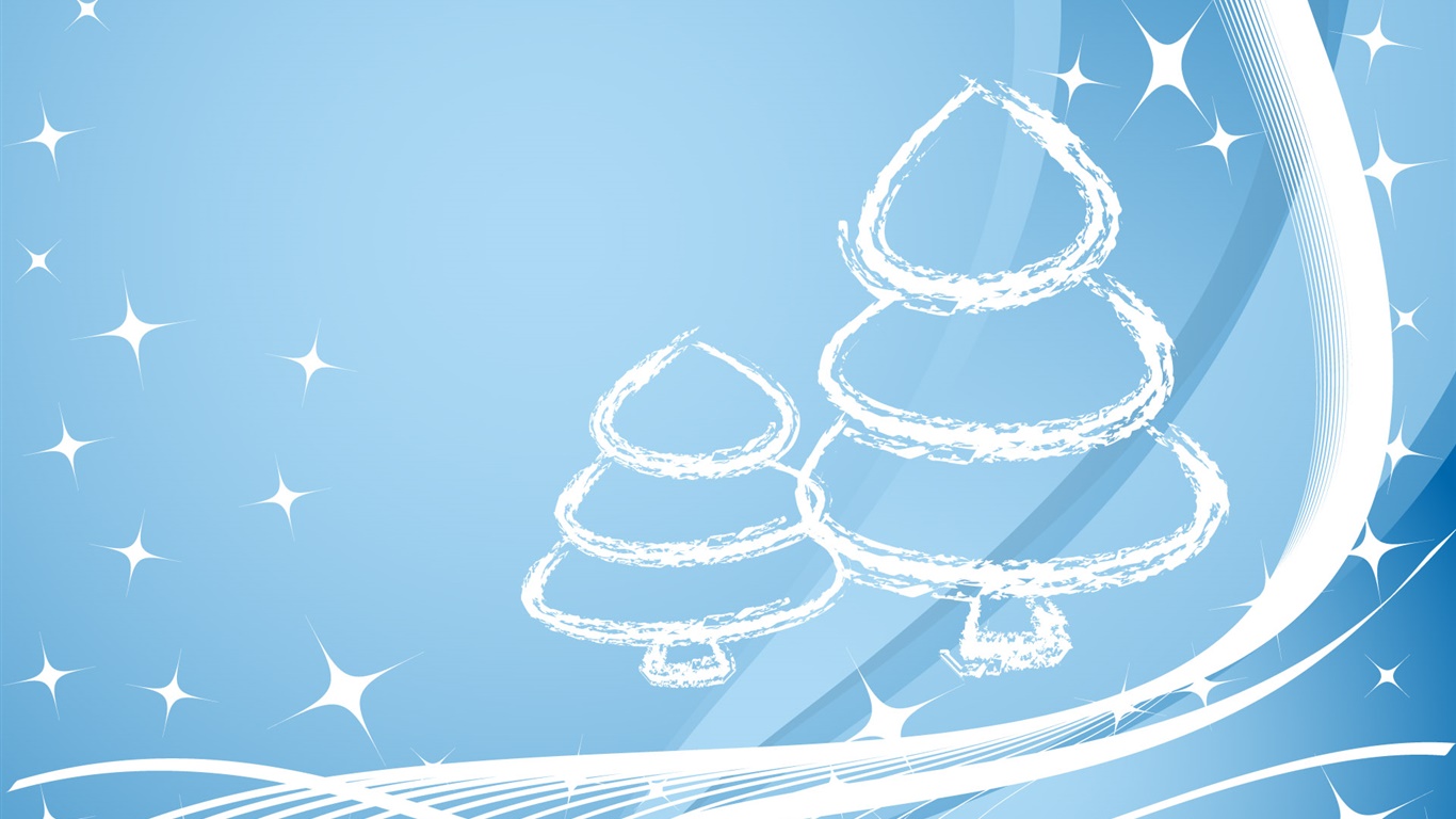 クリスマスツリー シンプルなスタイル 星 ライトブルー デスクトップの壁紙 1366x768 壁紙をダウンロード Ja Hdwall365 Com
