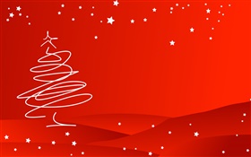 クリスマスをテーマに、シンプルなスタイル、木、赤、背景 HDの壁紙