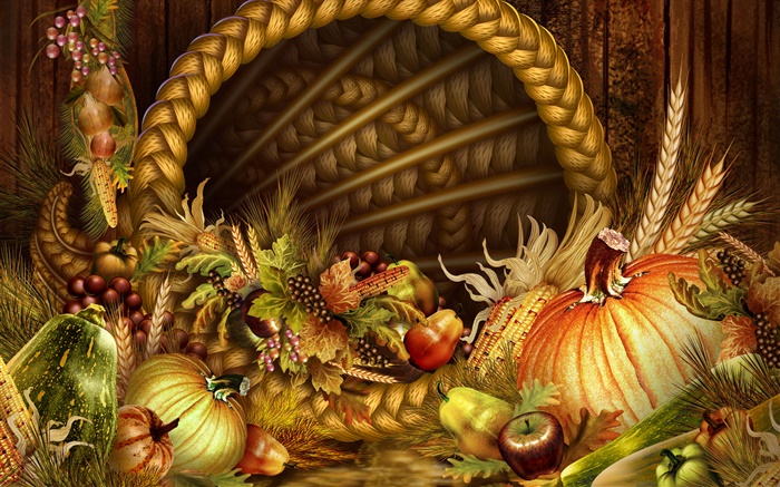 感謝祭のテーマ、野菜や果物 壁紙 ピクチャー