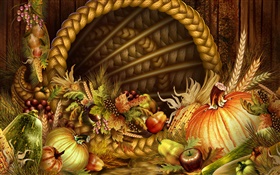 感謝祭のテーマ、野菜や果物