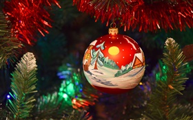メリークリスマス、新年、装飾、塗装ボール HDの壁紙