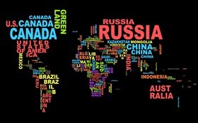 世界地図、国、テキスト、創造的なデザイン HDの壁紙