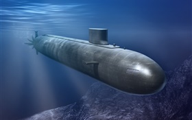 潜水艦、水中、海