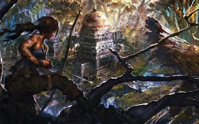 ゲームのアートの絵画、ララ・クロフト、トゥームレイダー HDの壁紙