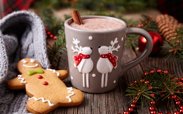 メリークリスマス、装飾、クッキー、カップ、コーヒー 壁紙 ピクチャー