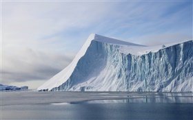 海、氷河の氷、冷たい、雲 HDの壁紙