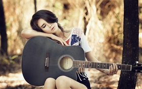 アジアのギターの女の子、音楽、残り